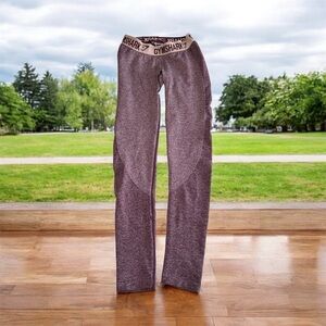Gymshark Heathered Burgandy Full Length Leggings Size Small